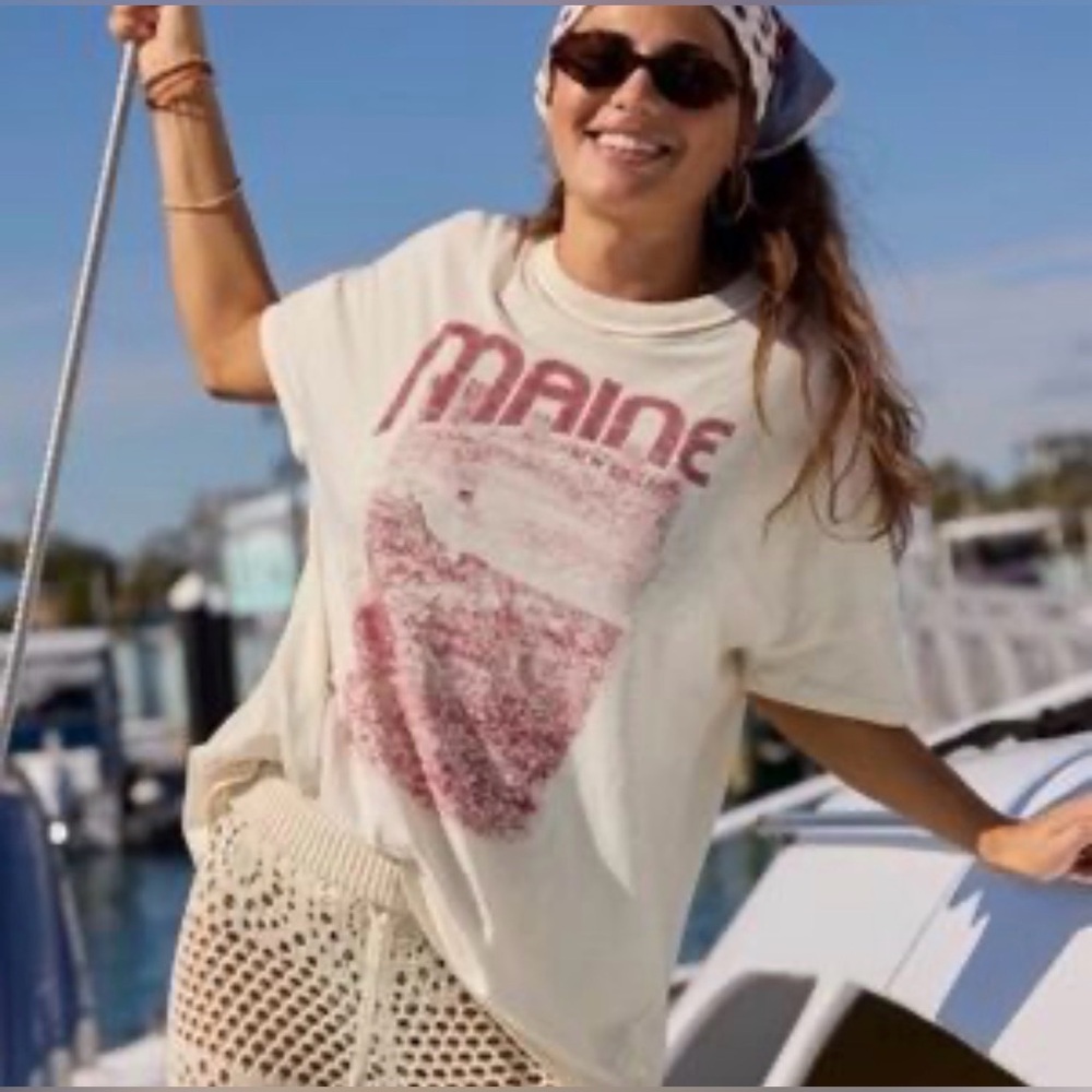 Aerie cream oversized t-shirt